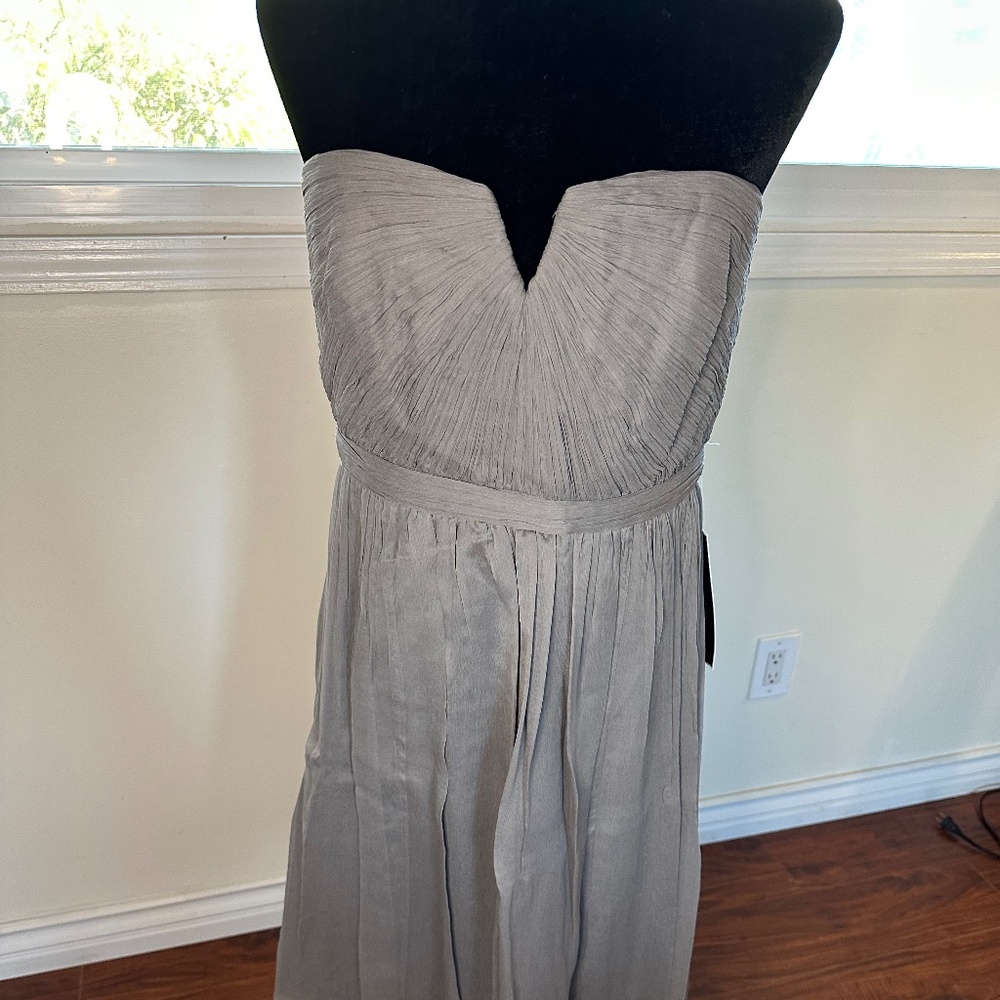 J. Crew Gray Strapless Bridesmaid Dress (Sz 12)